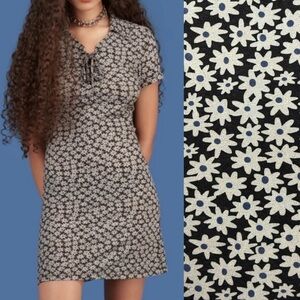 UNIF Corin Ditsy Floral Mini Dress Black Grey